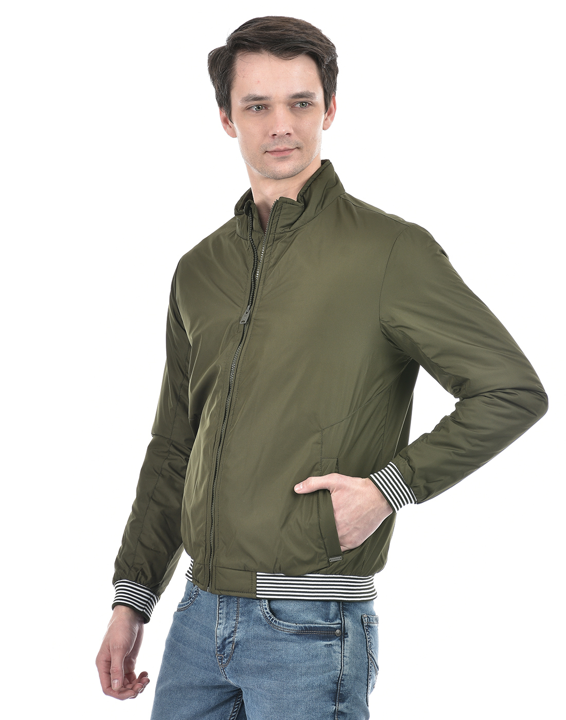 Numero Uno Men Solid Green Jacket